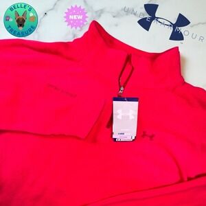 Under Armour Sweatshirt Womens XL Pink Fleece Q-zip Loose Fit NEW Outdoor Lounge